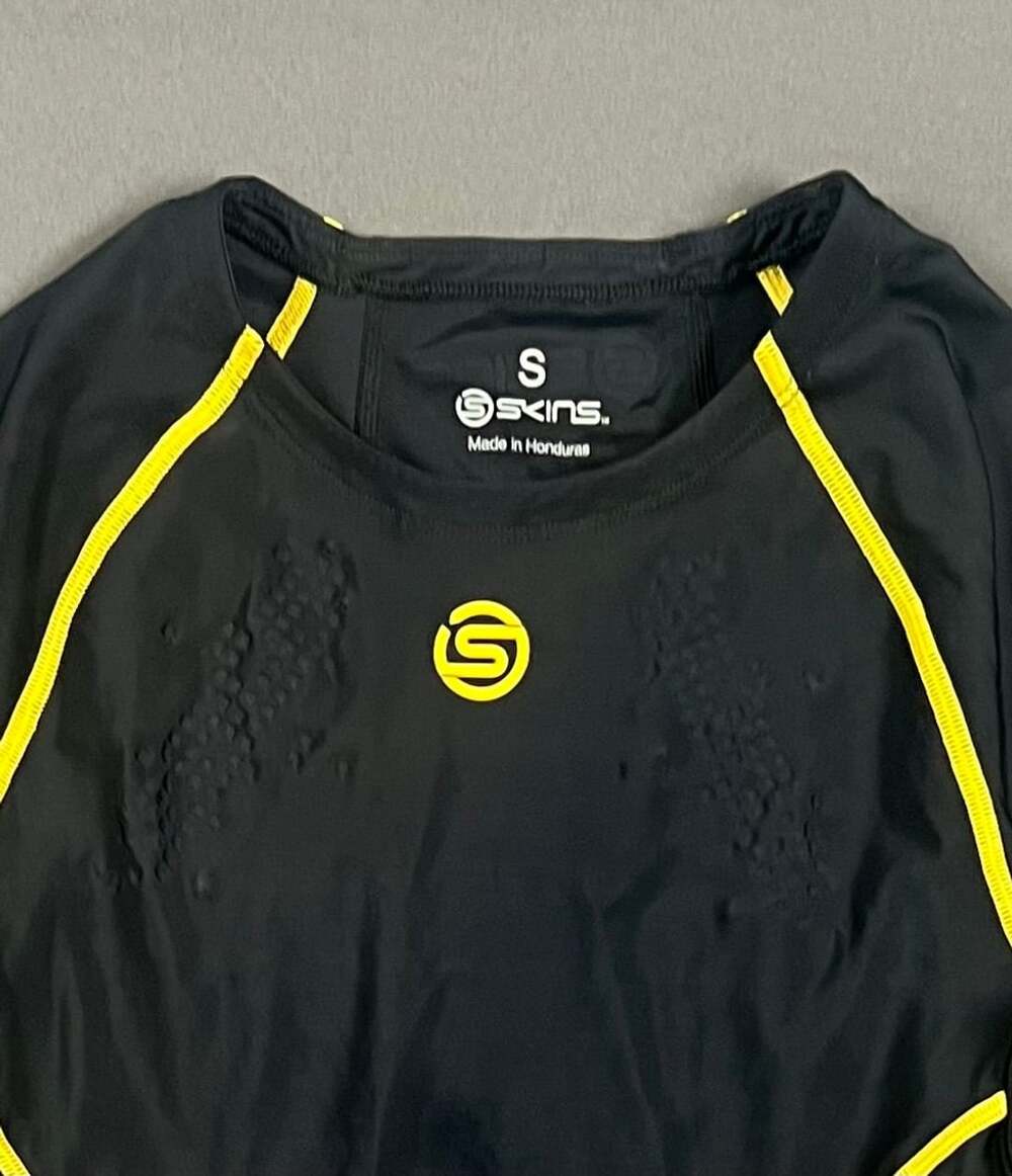 Skins A200 Compression Short Sleeve Top Black Yellow Size S